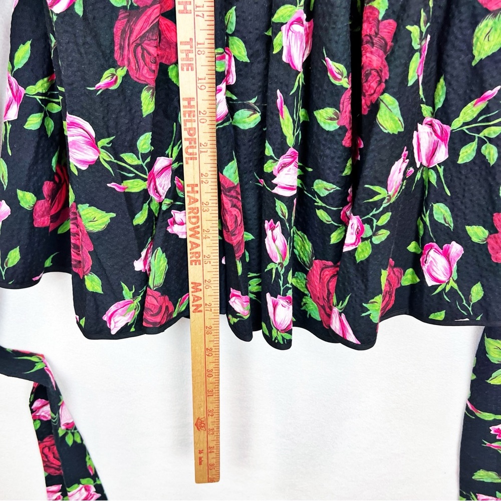 Betsey Johnson Retro Rose Print Bow Dress Size 10 Pin-up Rockabilly Strapless - Picture 11 of 11
